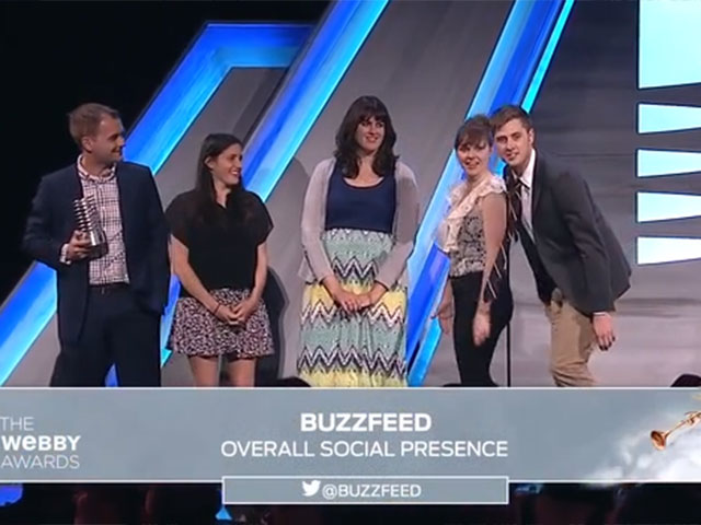Buzzfeeds 5 word speech at the 18th annual Webby awards