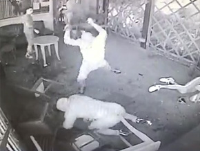 Epic bar brawl ends in chair to the head